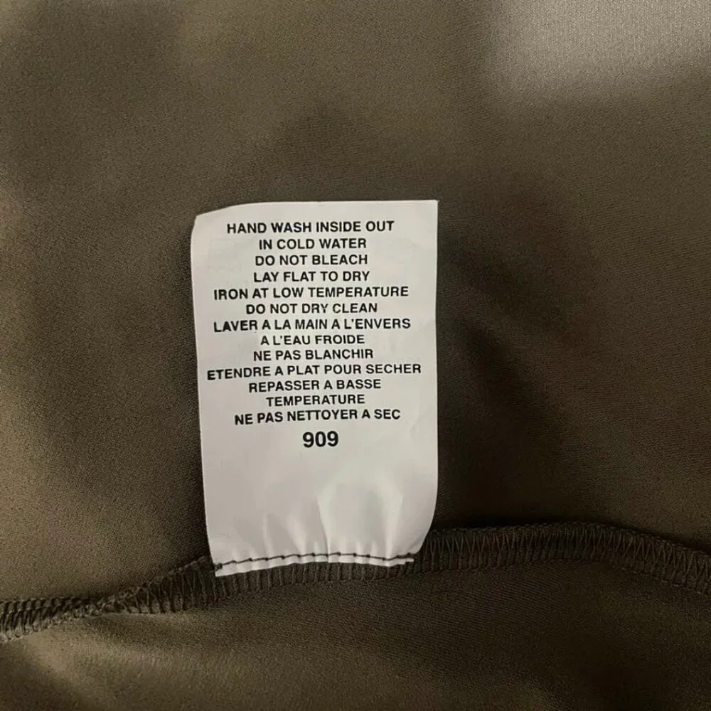 Sympli Trapeze Dress Short Sleeve Size 14 NWT Olive Green Knit Stretch Mod - Picture 8 of 9